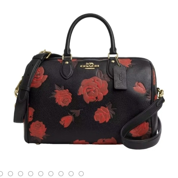 Coach Black and Red Floral Women's Bag - Picture 6 of 6